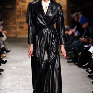 Billy Reid Leather Trench Coat Runway